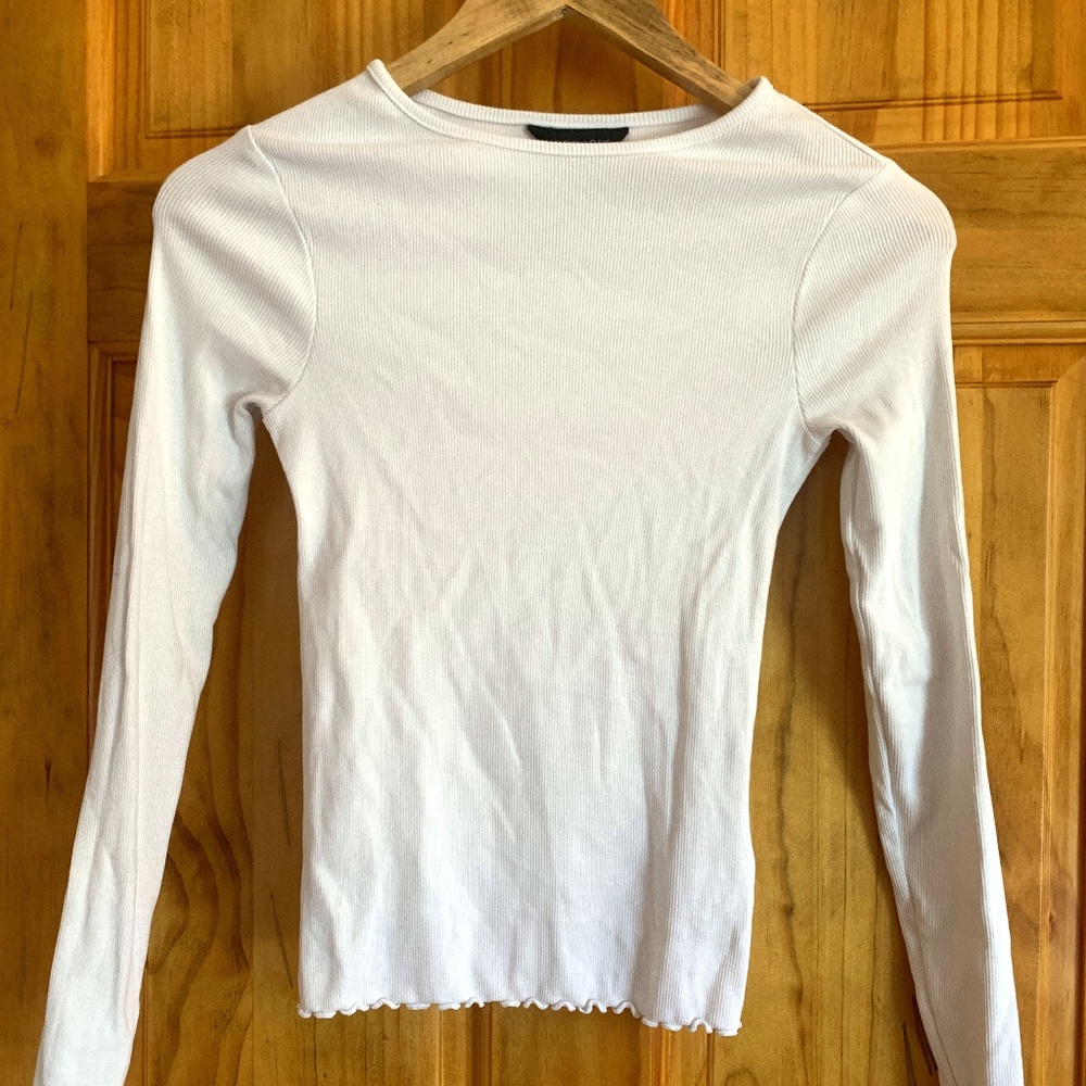 ASOS White Ribbed Long Sleeve